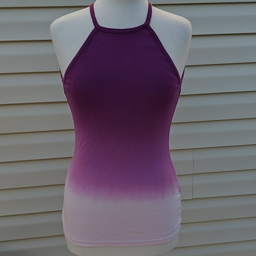 Ralph Lauren Halter Tank Top Purple Dip Dyed